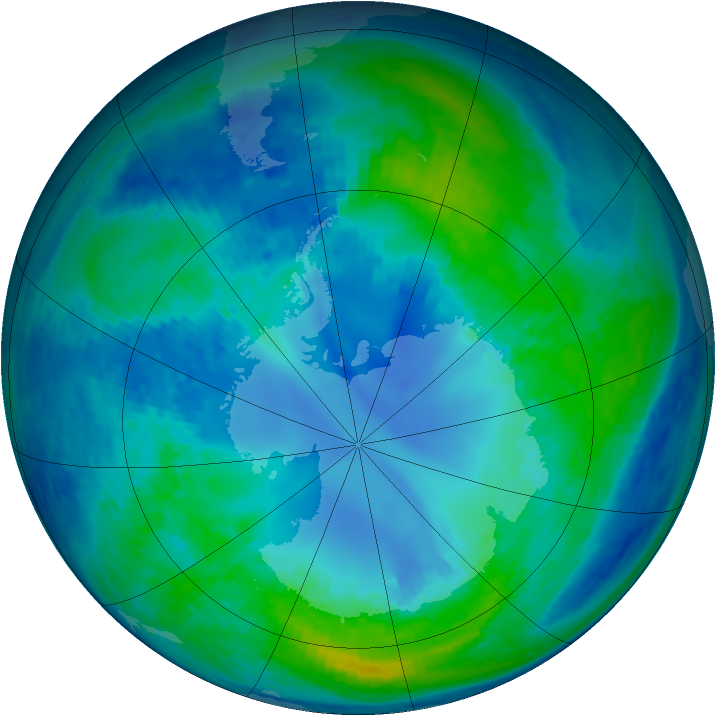 Antarctic ozone map for 23 April 1994